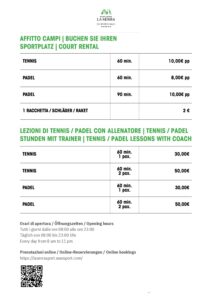 La Serra Sport Listino Prezzi // Preisliste // Price List