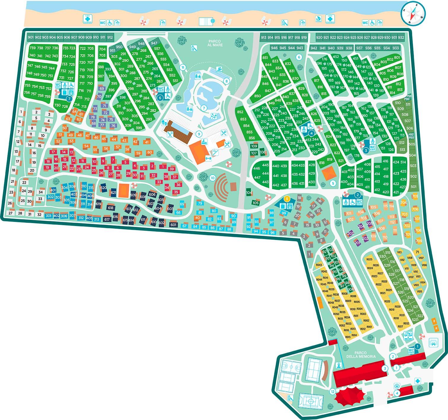Mappa Camping Village Mediterraneo
